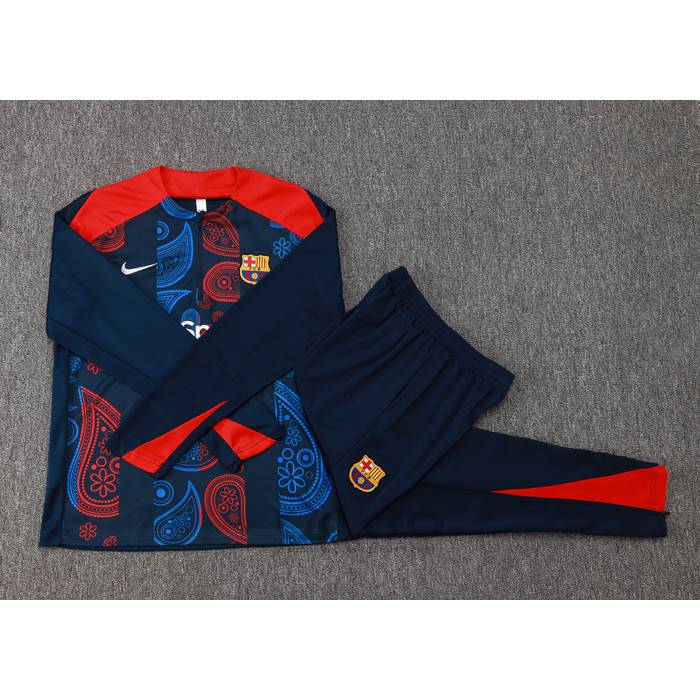 Tuta da Track di Felpa FC Barcellona 2024-2025 Blu e Rosso